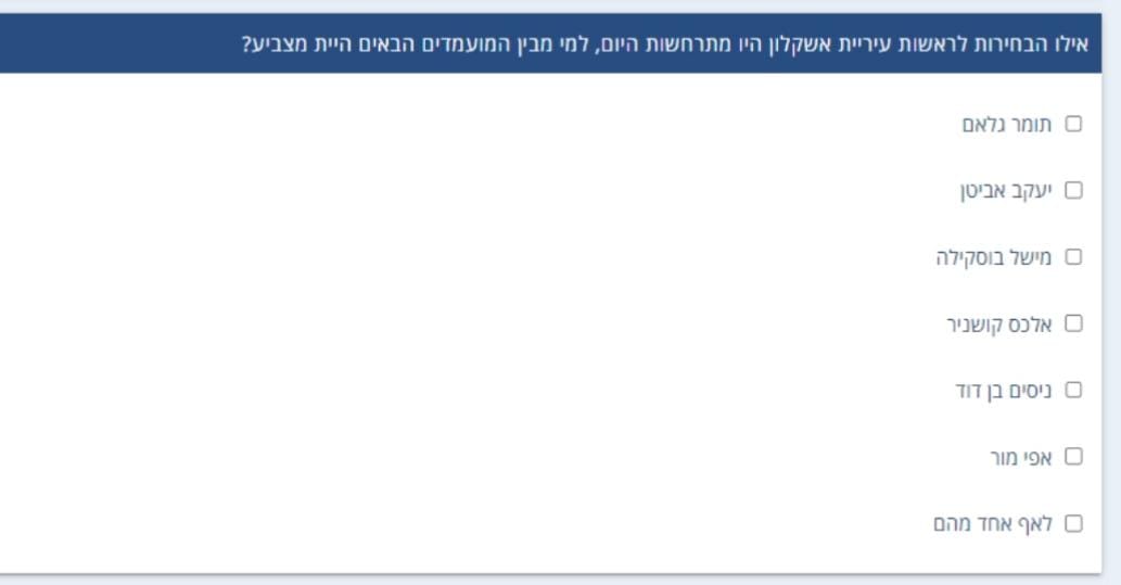 מתוך הסקר שנשלח לתושבי אשקלון