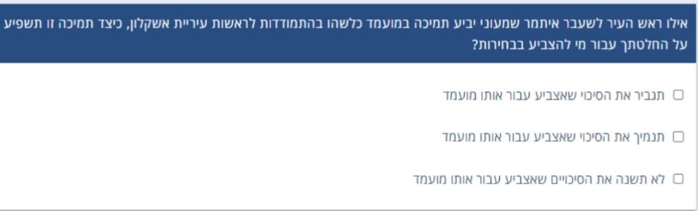 מתוך הסקר שנשלח לתושבי אשקלון