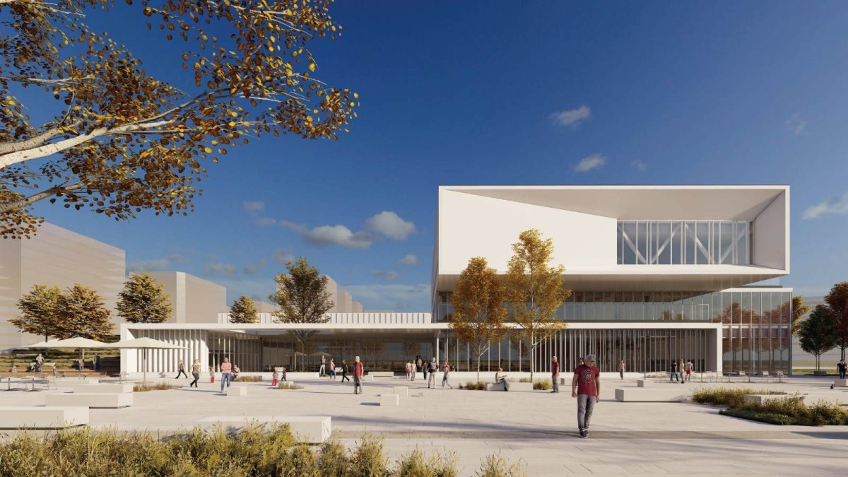 הדמיית מרכז הקהילה, התרבות והספורט בעיר היין: רגבים אדריכלים