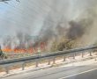 שריפת קוצים גדולה בין מחלף אשדוד למחלף עד הלום