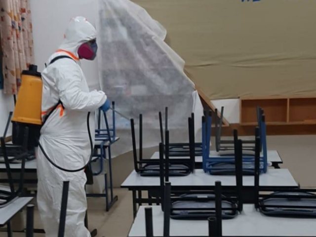 חיטוי מוסדות חינוך באשקלון | צילום ארכיון: דוברות העירייה