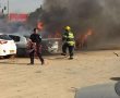בעקבות כשל חשמלי: ארבעה רכבים עלו באש