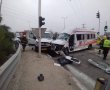 תאונה קשה בבית הגדי: 8 פצועים מהתנגשות רכב הסעות במשאית
